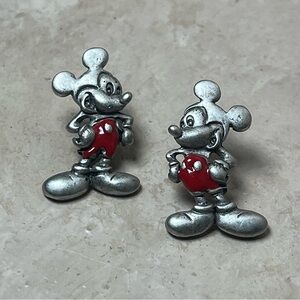 DISNEY AAI PEWTER MICKEY MOUSE EARRINGS SIGNED